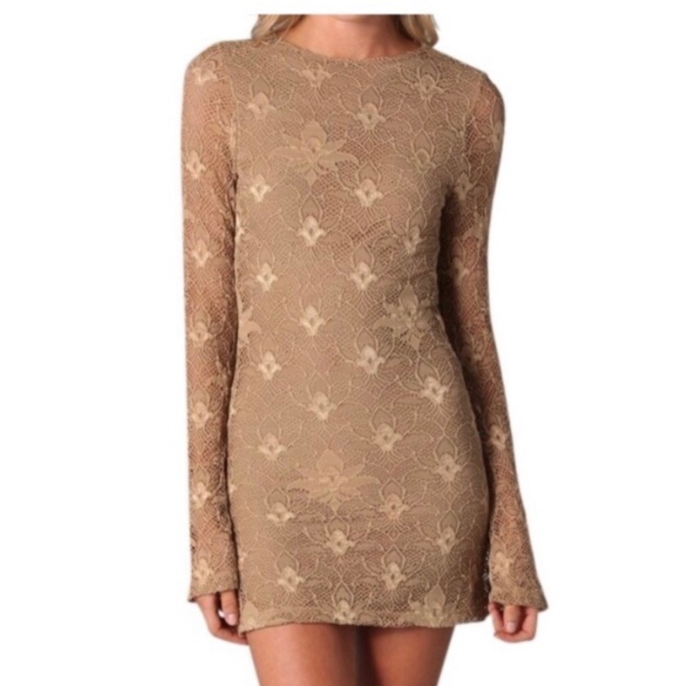 Nightcap Priscilla crochet longsleeve dress